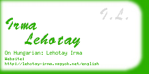 irma lehotay business card